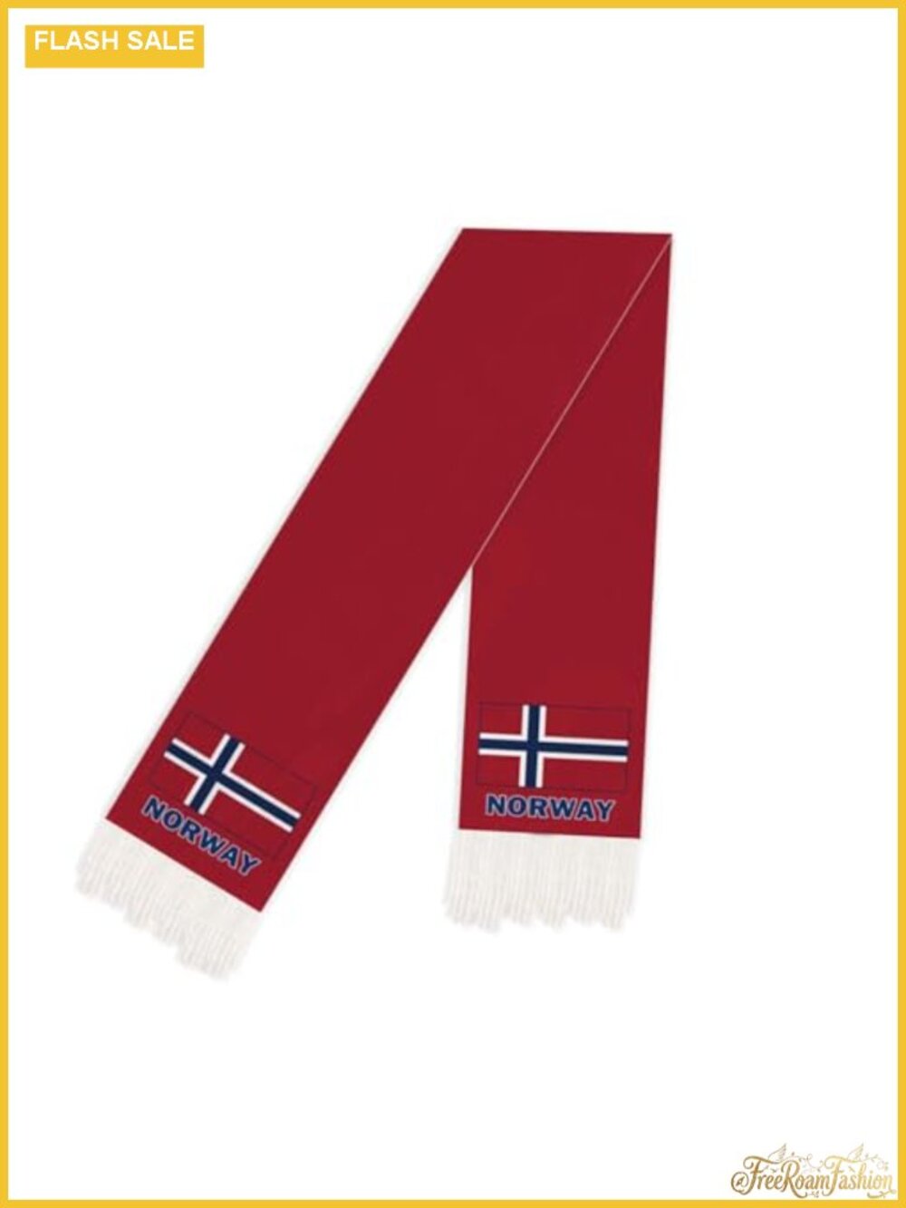 Norwegian Flag Scarf Double Layer Soft Tassel Wrap 5 FT
